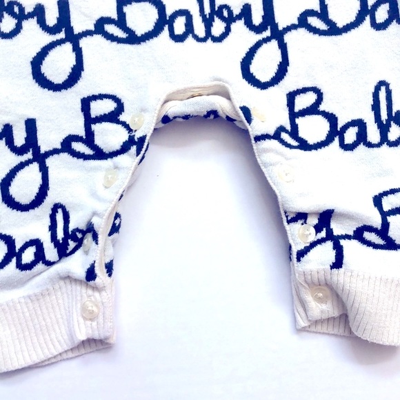 Baby Gap "Baby" Sweater Knit Romper, Size 3-6M - Picture 4 of 7